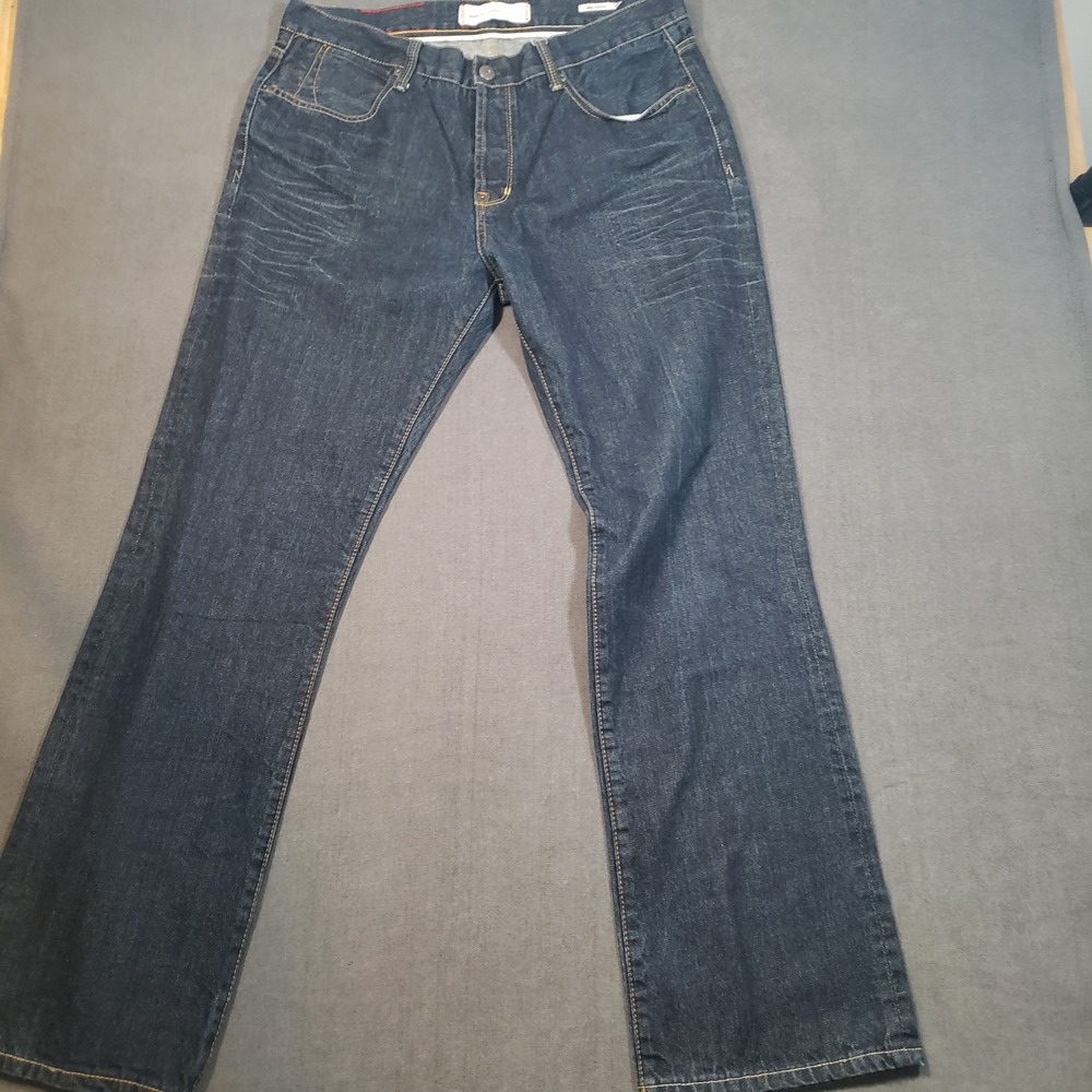 Paperdenim&cloth Alec Bootcut Jeans Mens 36x32 Blue Indigo Button Fly Denim